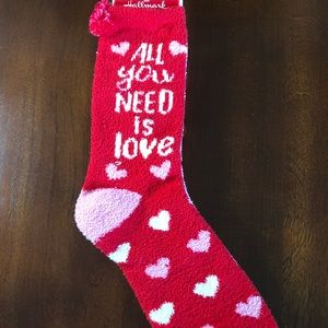 Hallmark Hearts Fuzzy Cozy Socks